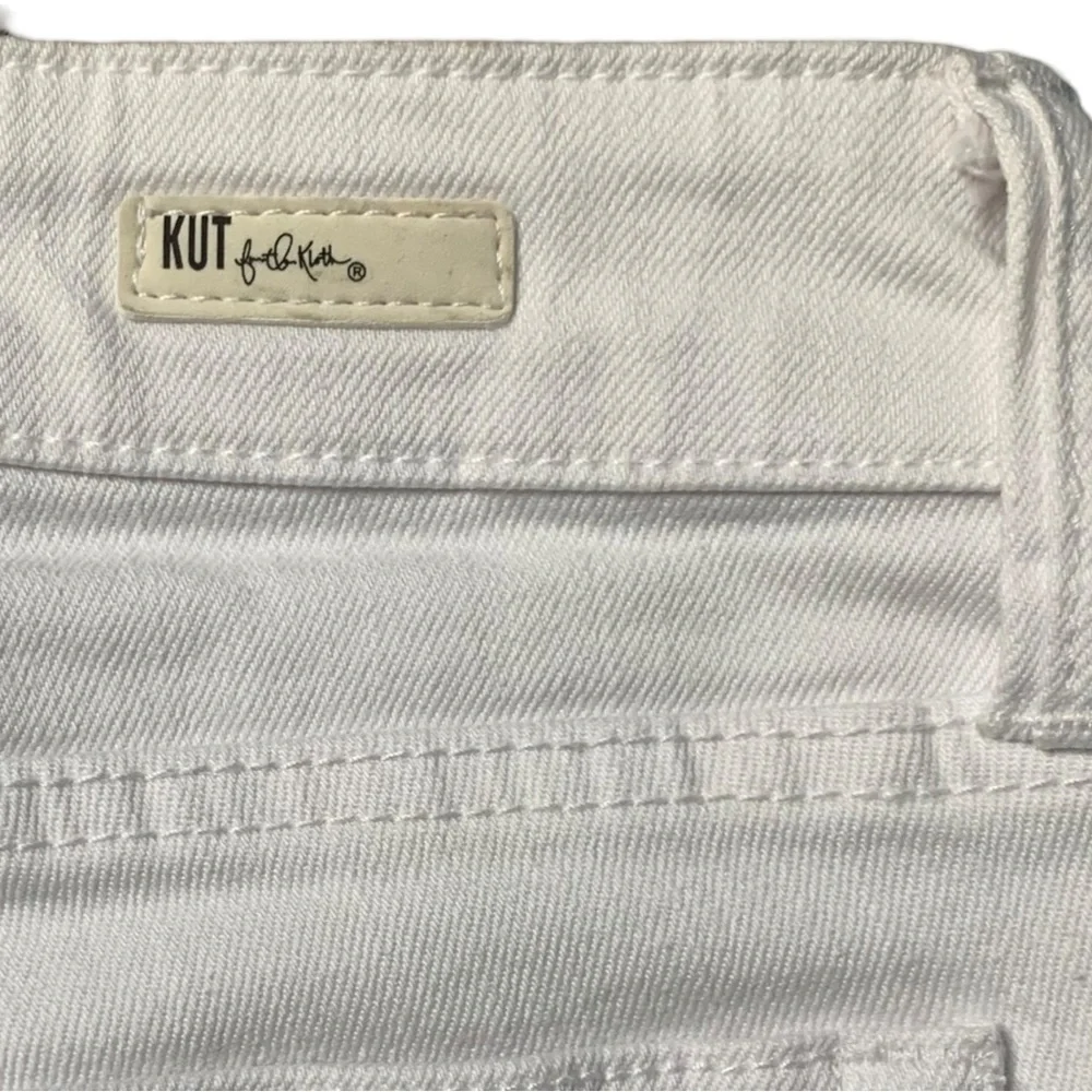 Kut from the Kloth Natalie Mid Rise Bermuda Denim Shorts White Size 0 - Picture 9 of 16